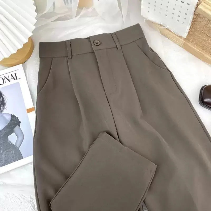 Japanese-style loose straight-fit casual pants