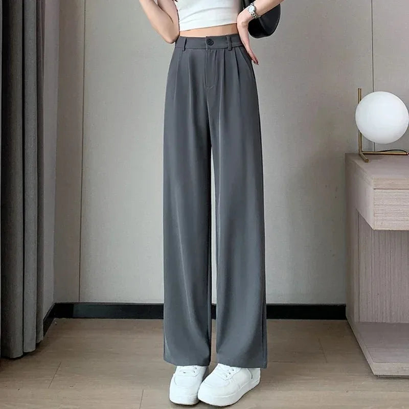 Japanese-style loose straight-fit casual pants