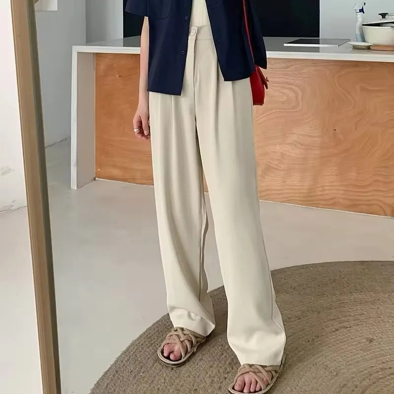 Japanese-style loose straight-fit casual pants