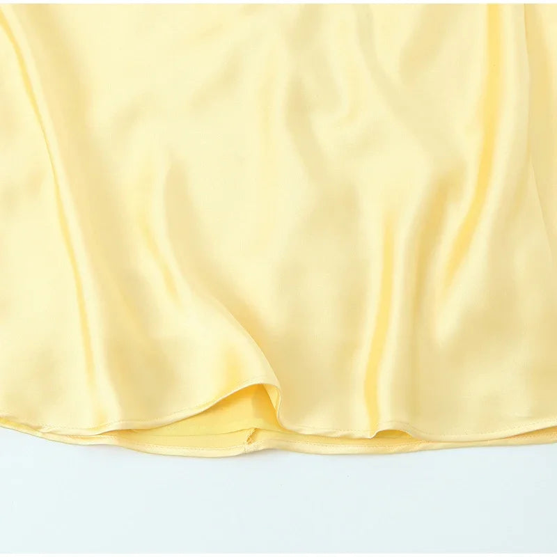 Elegant Sling Dress Sleeveless V Neck High Waist Chic Lady