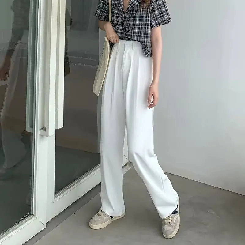 Japanese-style loose straight-fit casual pants