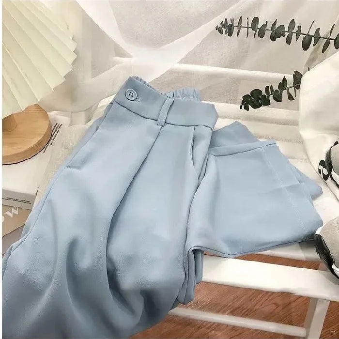 Japanese-style loose straight-fit casual pants