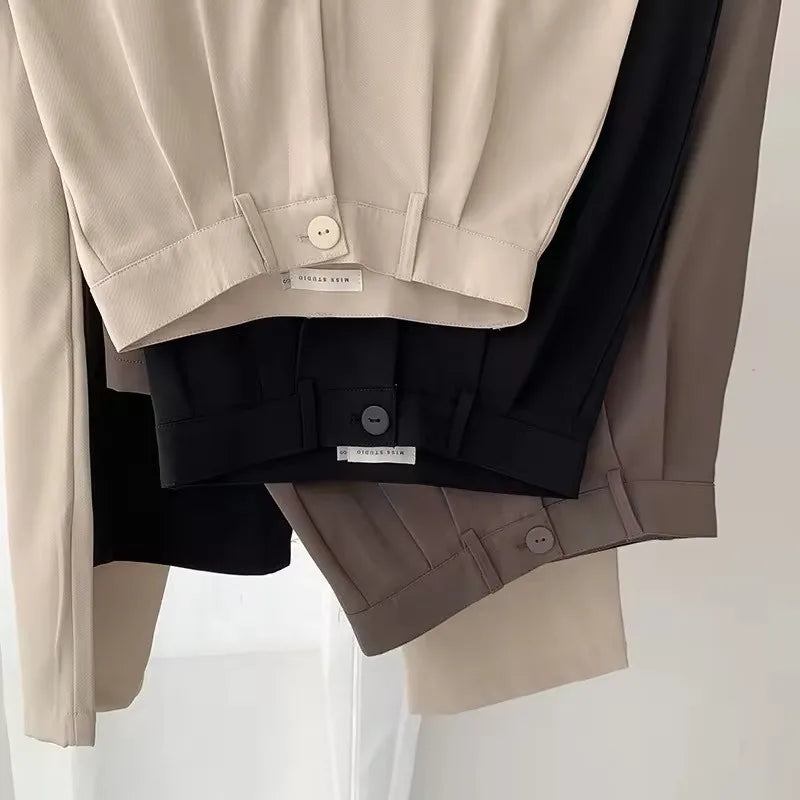 Japanese-style loose straight-fit casual pants