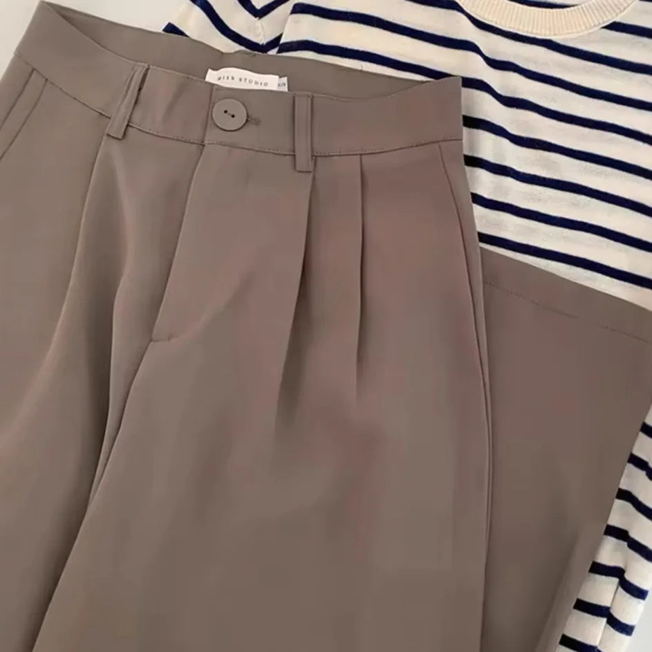 Japanese-style loose straight-fit casual pants