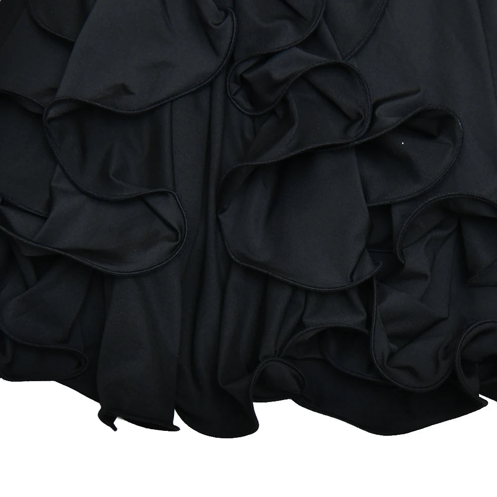 Ruffle Hem V-Neck Mini Dress