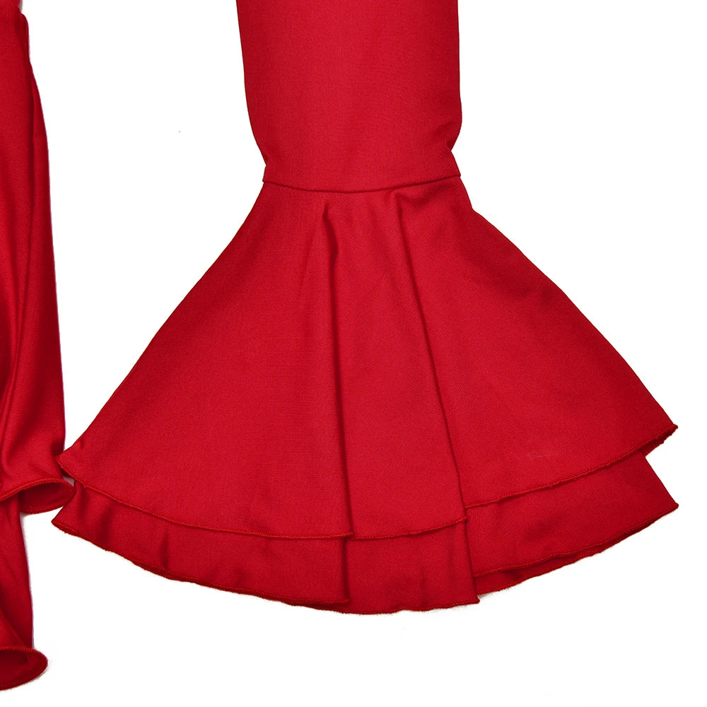 Ruffle Hem V-Neck Mini Dress
