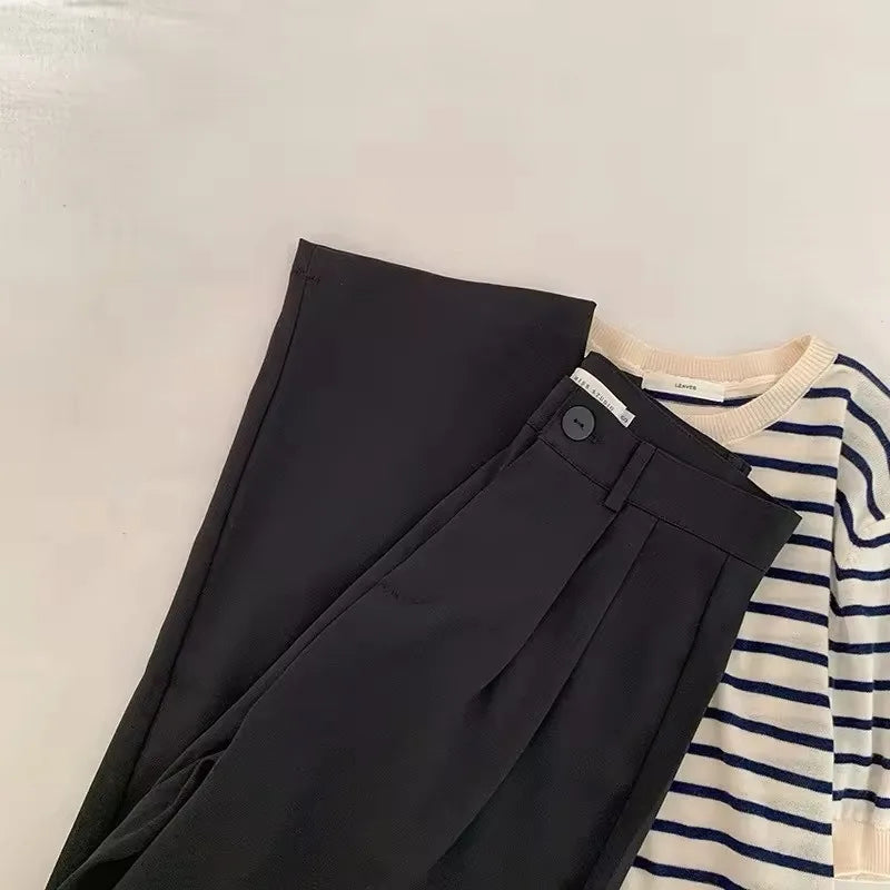 Japanese-style loose straight-fit casual pants