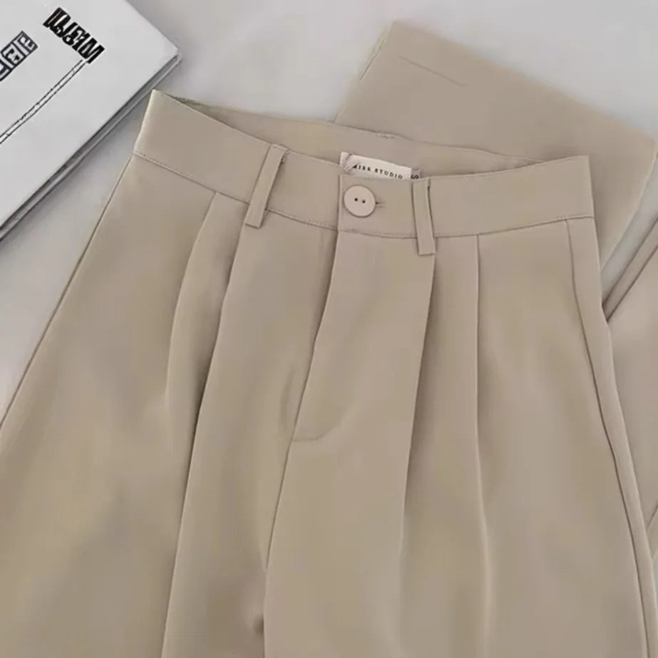 Japanese-style loose straight-fit casual pants