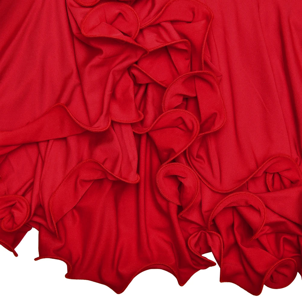 Ruffle Hem V-Neck Mini Dress